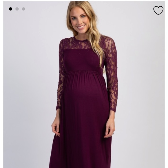 Pinkblush Dresses & Skirts - PinkBlush purple lace sleeve maxi maternity dress